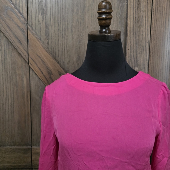 Alice + Olivia Fuchsia Ruffle Sleeve Blouse - Picture 2 of 5